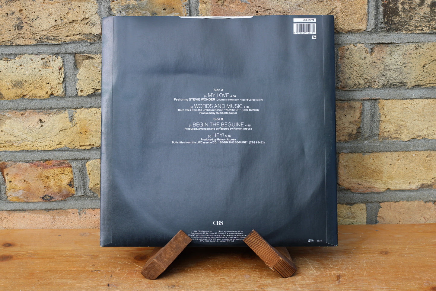 Julio Iglesias - My Love (1988, 12" Vinyl Single) ft. Stevie Wonder